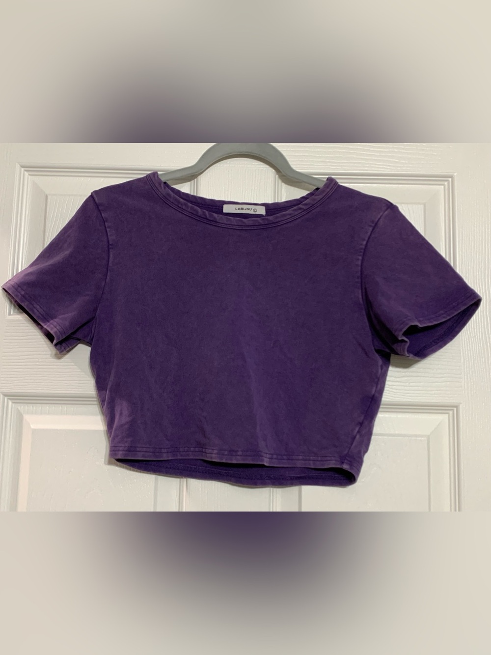 Women’s Purple Cropped Crewneck Tee